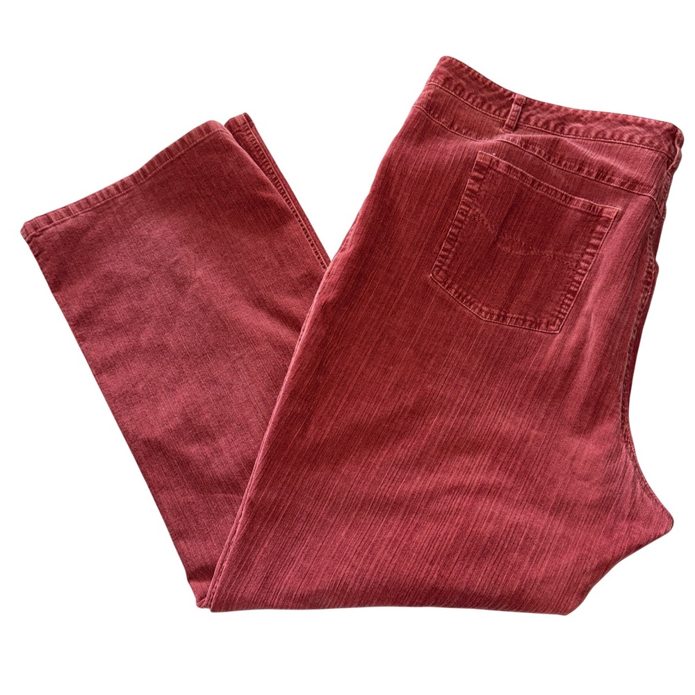 J. Jill Corduroy Pants Size 20 Terracotta Straight Leg Stretch Cotton